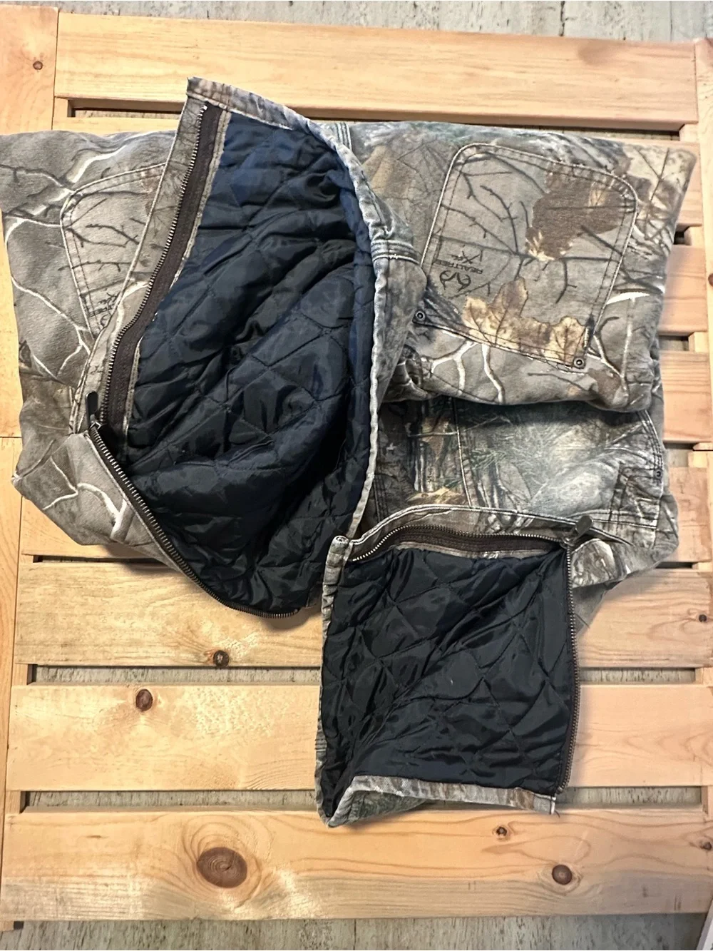 CARHARTT Camo Bib Overalls Youth Size 14 Mossy Oak- Insulated Waist to Ankles